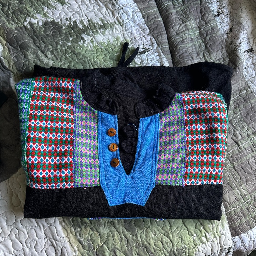 Colorful Funky Patchwork Sweater - image 5